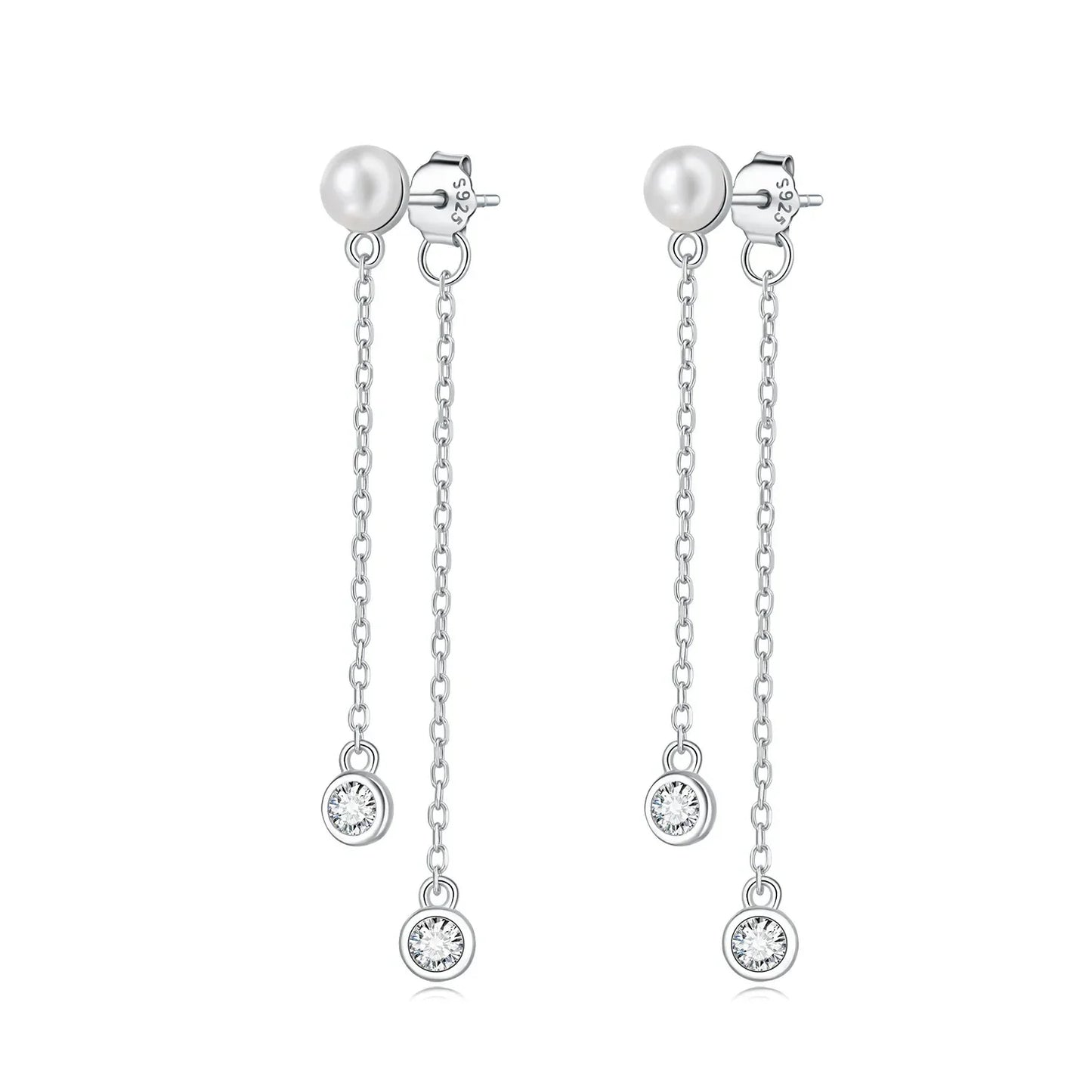 925 Sterling Silver Freshwater Cultured Pearl Collier Original Earrings Collection for Women Fine Jewelry Gifts