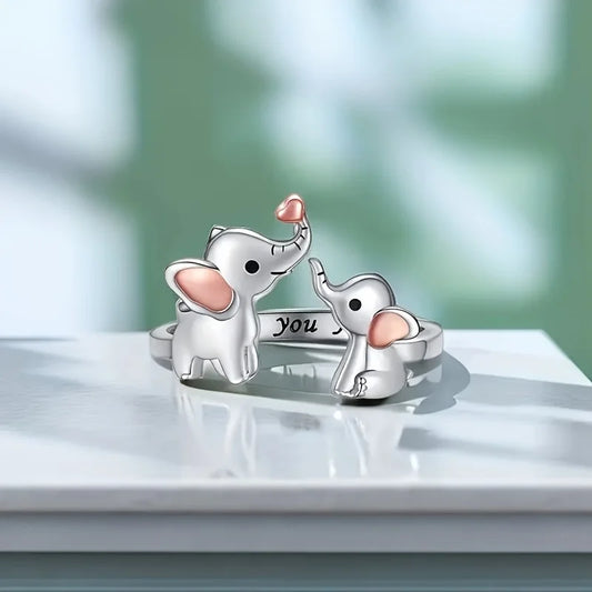 New Twin Elephant Charming Girl Fashion Ring